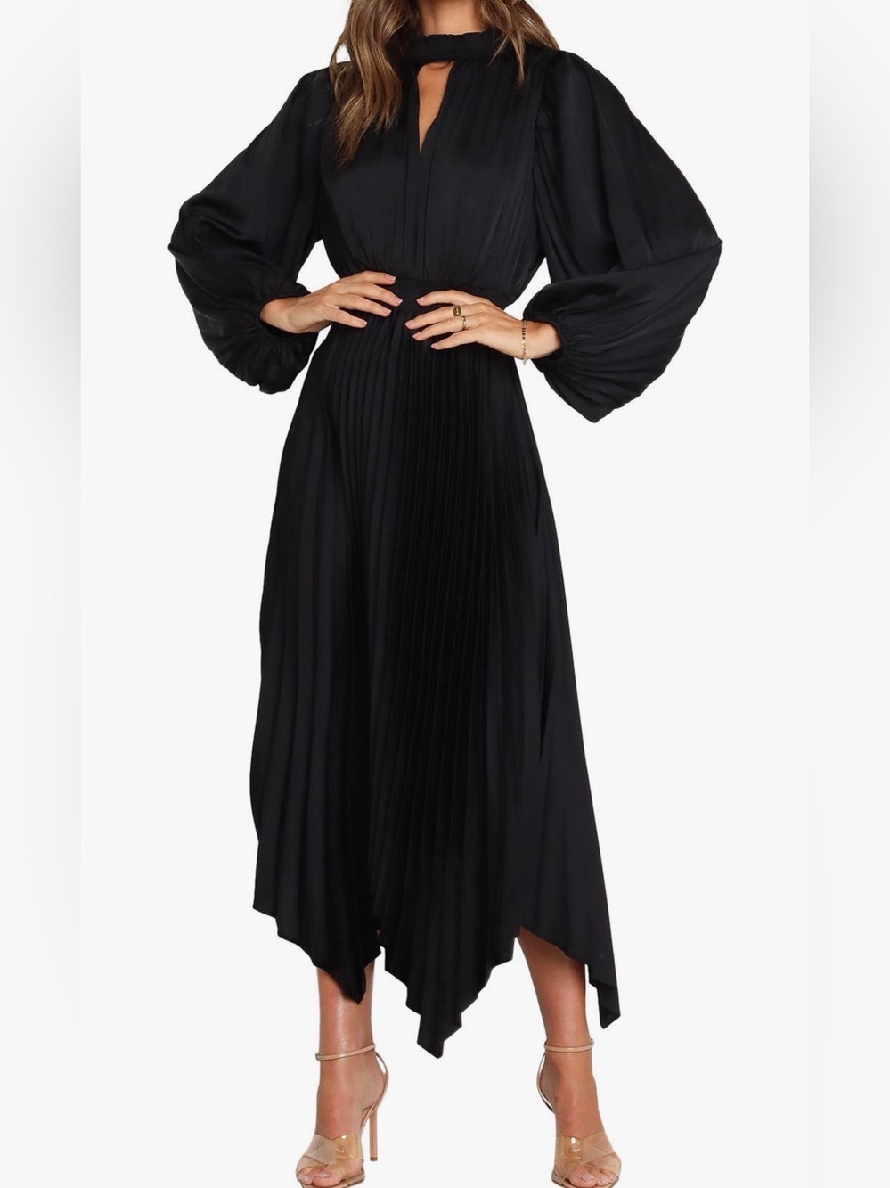 Petal & Pup Eloise Pleated Balloon Sleeve Midi Dress- Size 10